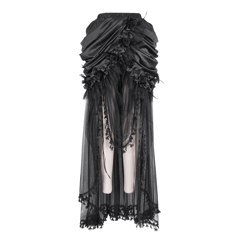 Elegant Black Ruffled Skirt - Gothic Chic.
