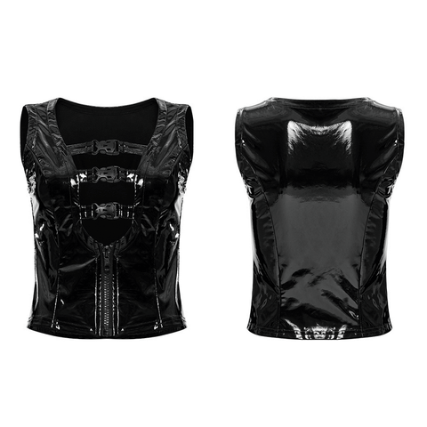 Punk Sexy Patent Leather Vest / Gothic Slim Fit.