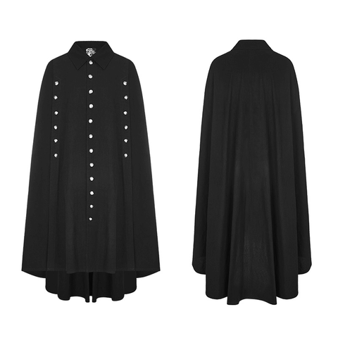 Designer Gothic Long Uniform Cloak with Buckles.