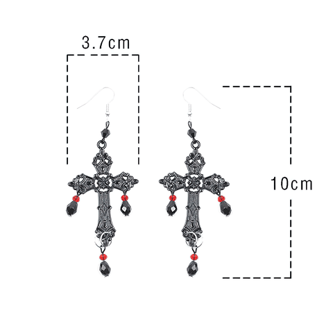 Victorian Style Cross Drop Earrings.