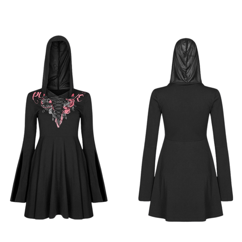 Mystery Story Series: Gothic Deep V-Neck Dress.