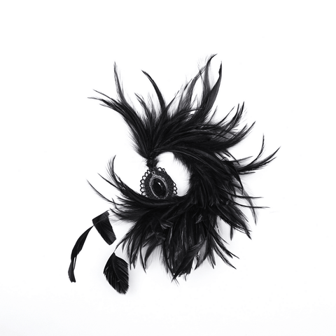 Dark Elegance Gothic Feather Hair Accessory.