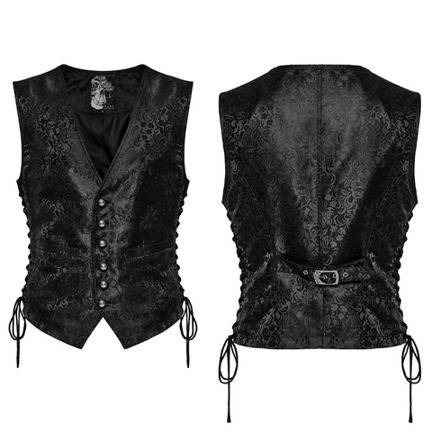 Victorian-Inspired Gothic Jacquard Waistcoat for Men.