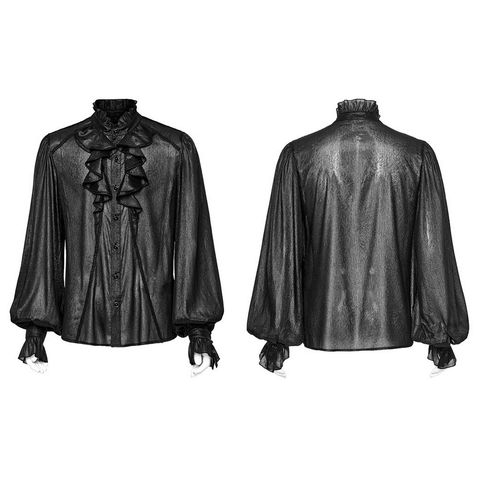Elegant Gothic Shirt for Men with Lantern Sleeves.