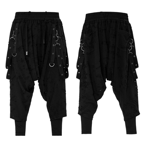 Dark Loose Crotch Pants - Avant-Garde Harajuku Style.
