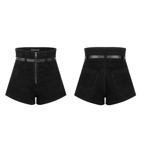 Valerian High Waist Zip Hot Shorts with Pocket Detail.