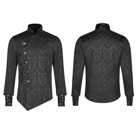 Punk Chinoiserie Shirt with Leather Details.