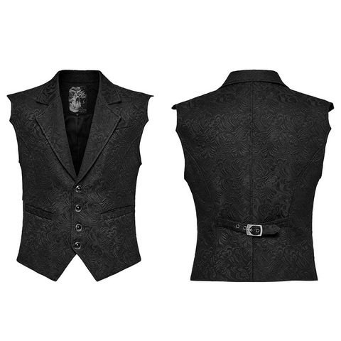 Goth Jacquard Waistcoat: Bat Wing Contour Design.