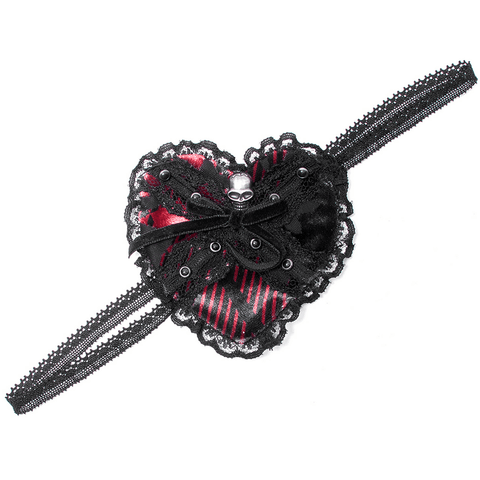 Elegant Gothic Heart Eye Mask with Lace Detail.