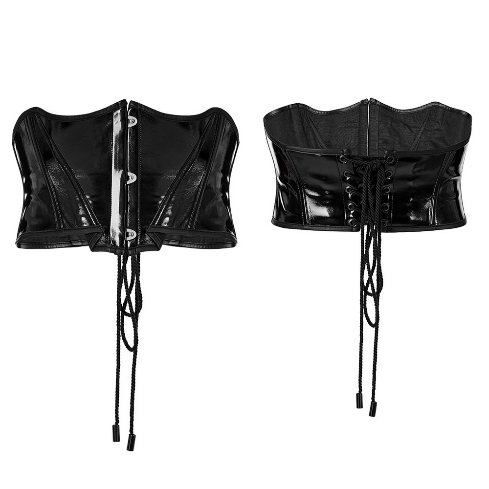 “Night Bat Elf” Cincher: Edgy Lace-Up - Gothic Appeal.