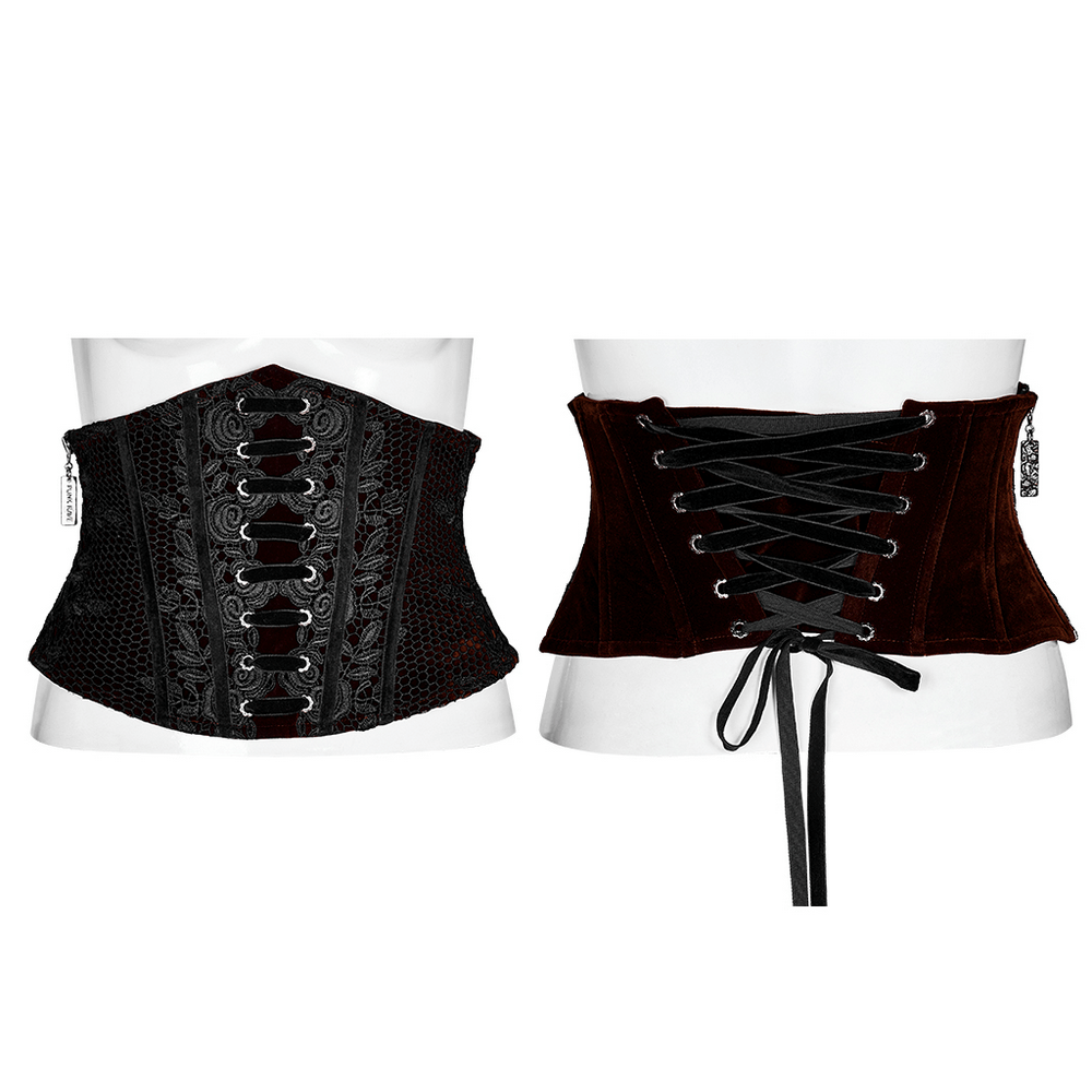 Gothic Gorgeous Belt: Vintage Lace and Velvet Design.