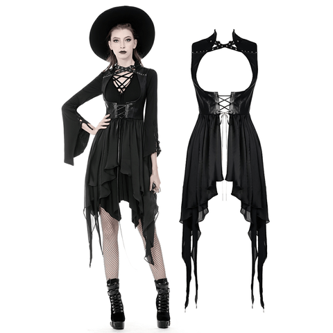 Stylish Gothic High-Low Hem Waistcoat - Fashion Forward.