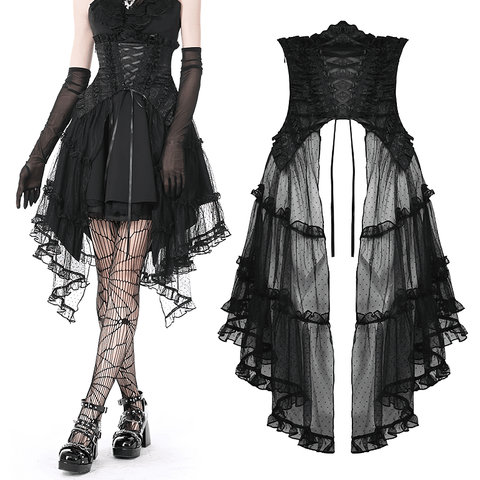 Elegant Black Gothic Corset Belt Skirt for Women.