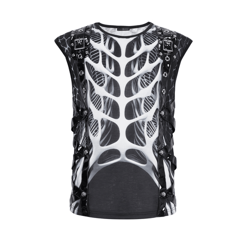 Stand Out With Edgy and Unique Skeleton Print Tank Top.