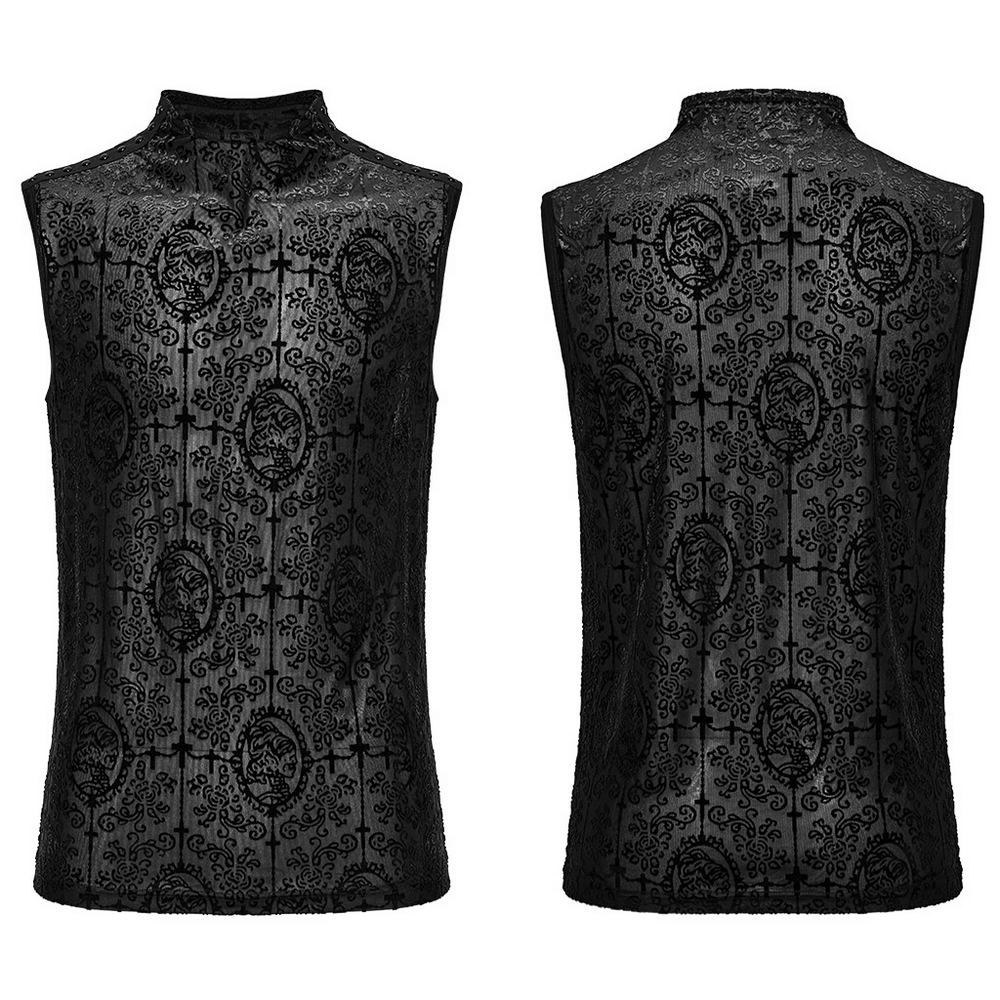 Elevate Your Look with a Black Gothic Mesh Top.