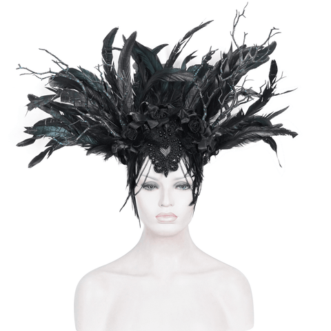 Stylish Black Headdress for Special Events.