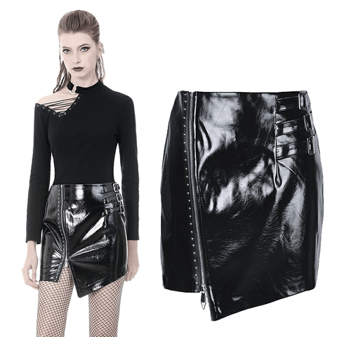 Fashion Black Mini Skirt: Edgy Style for Bold Women.