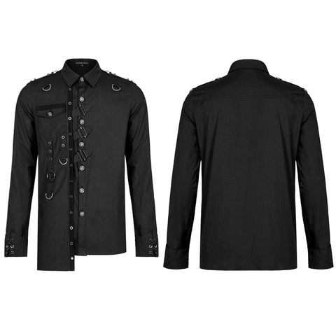 Punk Asymmetric Shirt with Hardware Accents.