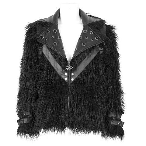 Men's Gothic Punk Fusion - Faux Fur Jacket with Attitude.