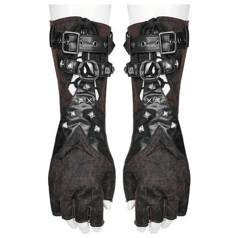 Unleash Your Inner Rebel: Edgy Punk Fingerless Gloves for Men.