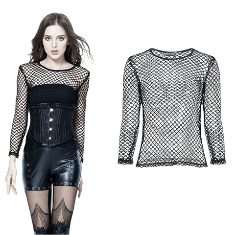 Unleash the Darkness: Gothic Lace Top for a Hauntingly Chic Look.