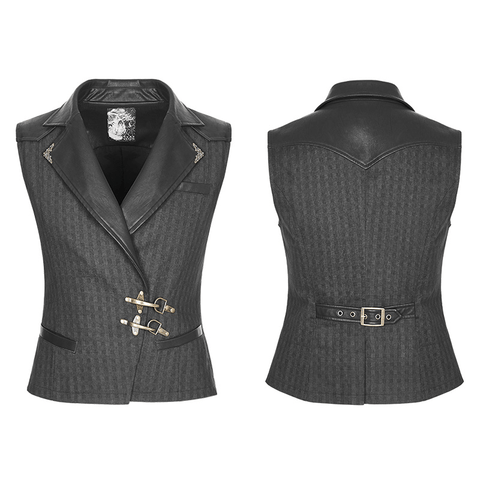 Elegant Steampunk Quiff Waistcoat with Gothic Charm.