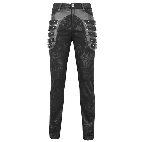 Dark Enigma - Men's Gothic Buckled Trousers.