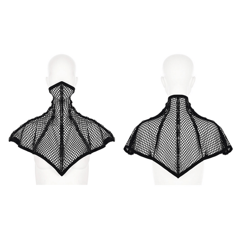 Dramatic Black Mesh Collar for Statement Style.