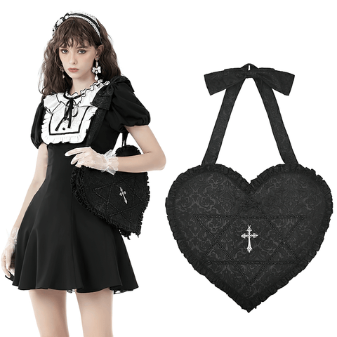 Channel Your Inner Darkness with This Heart Shoulder Bag.