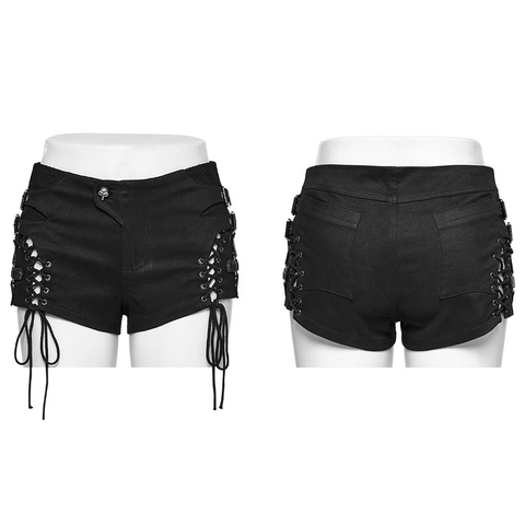 Stand Out From The Crowd: Edgy Black Lace Up Shorts.