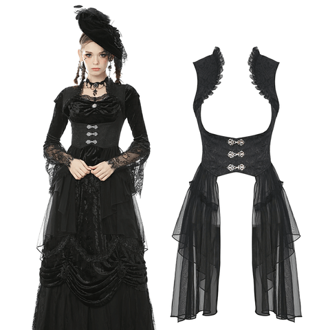 Gothic Lace and Mesh Waistcoat with Shoulder Accents.