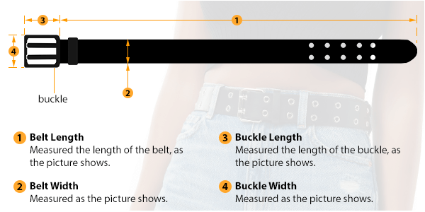 This picture shows how to measure Female Belt size by HARD'N'HEAVY.