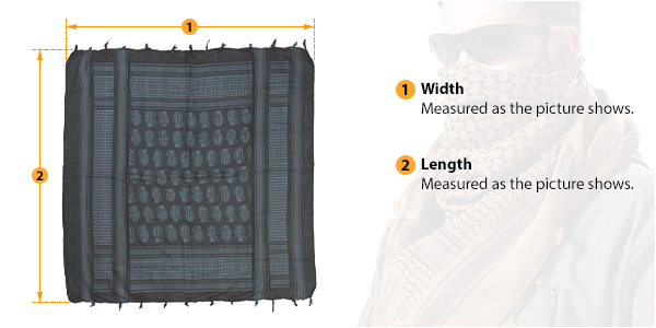 This picture shows how to measure Male Scarf size by HARD'N'HEAVY.