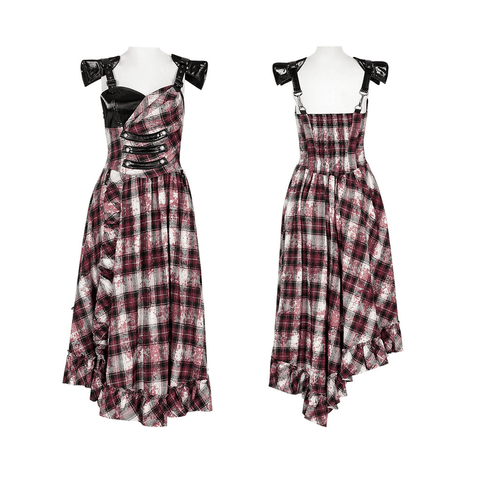 Punk Cool Plaid Dress: Unleash Your Inner Rebel with Edgy Style.