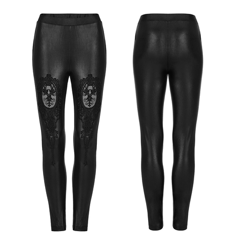 Chic Goth Daily Leggings with Lace Accents.