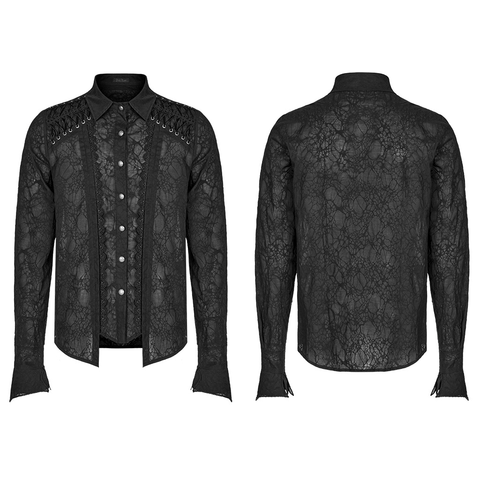 Victorian-Inspired Goth Daily Shirt with Lace Trim.