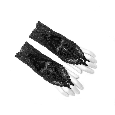 Elegant Gothic Gloves with Love Emblem.