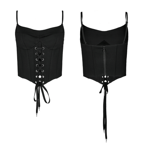 Chic Laced Bustier Top with Drawstring Accent.