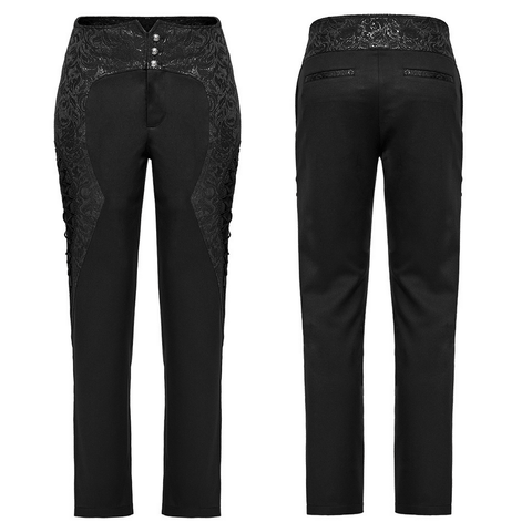 Laced Gothic Pants with Jacquard Detail for Men.