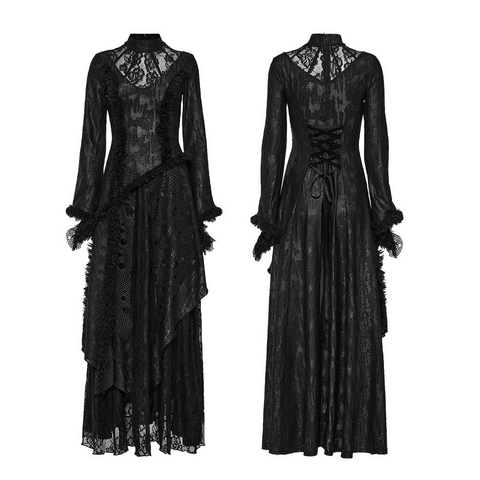 Gothic Elegance Layered Long Dress Intrigue.