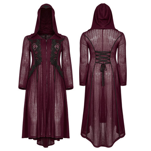 Dark Moon Long Hooded Coat: Embrace the Mystery with Punk Rave's Apothecary. 