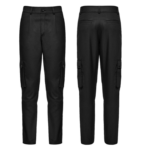 Rock the Trend: Black Minimalist Cargo Pants for Men.