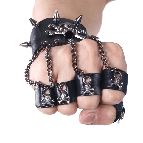 Punk Style Fingerless Glove with Spiked Details for Men.