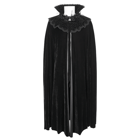 Dark Elegance - Men's Gothic High Collar Velvet Cloak.