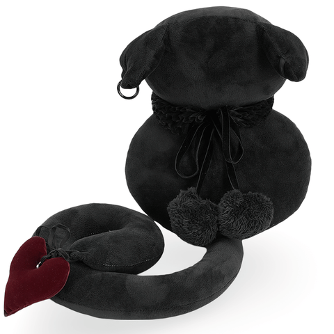 Enchanting Gothic Plush: Black Cat with Detachable Hearts.