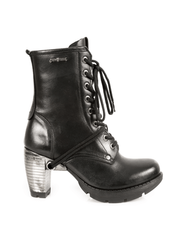 Women's Stylish Punk Ankle Boots with Metallic Details.