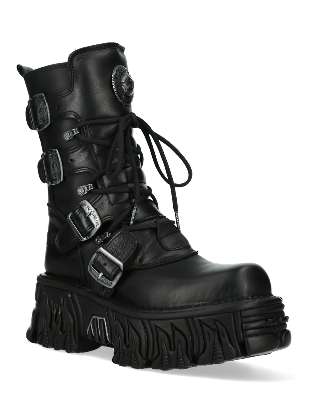 NEW ROCK Women's Gothic Platform Boots with Multiple Buckles