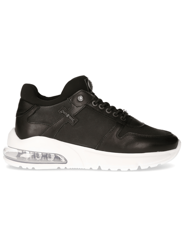 Sleek Black Leather Fashion Sports Shoes for Men.
