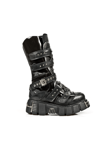 Metallic Punk Rock Buckled Boots.