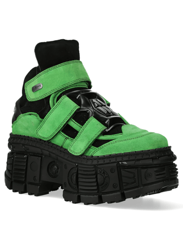 Fashion Green-Black Ankle Boots - Punk Rock Footwear.